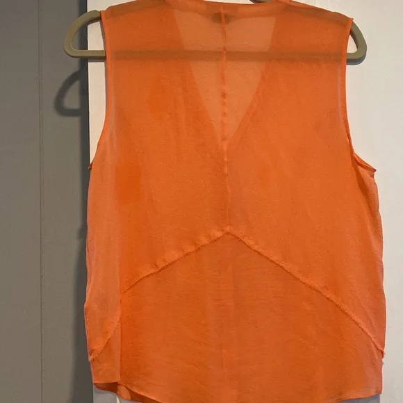Helmut 100% silk orange vest / blouse size medium. - Picture 3 of 4